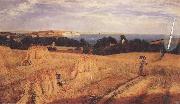 Richard Burchett View across Sandown Bay Isle of Wight oil painting